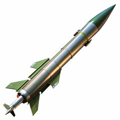 A detailed depiction of a guided missile rocket designed for ballistic capabilities