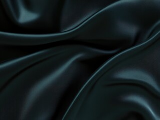 Fototapeta premium Piece of fabric with a dark blue color. The fabric is folded and has a shiny appearance
