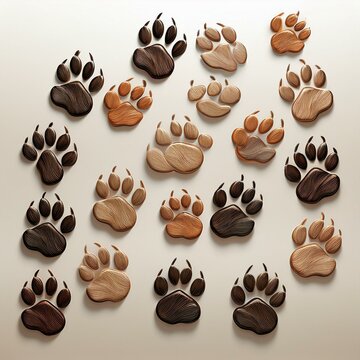 animal paws with coffee color palette