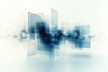 Obraz premium Abstract technology background with geometric blue digital elements