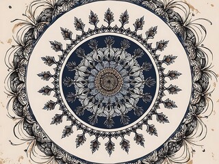 Fototapeta premium Intricate Mandala Design Featuring Floral And Butterfly Motifs