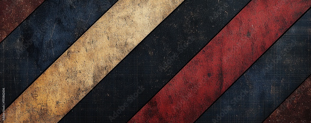 Poster abstract design featuring textured diagonal lines in vibrant colors