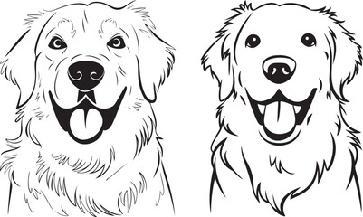 Golden Retriever Outline Vector | Dog Silhouette Art | Pet Illustration | Golden Retriever Clipart | Animal Line Art | Dog Outline Drawing | Puppy Vector Design | Minimalist Dog Artwork | Pet Lover 