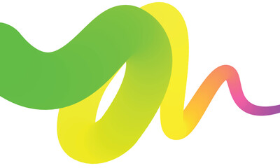 Wavy shape with Colorful gradient. Vector illustration.