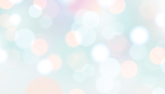 Pastel abstract background with blurry festival defocused soft bokeh lights