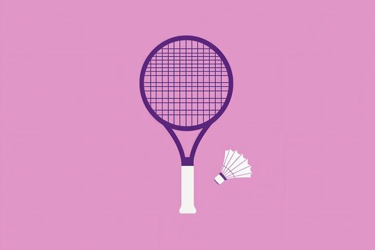 recommend clip art: Minimalistic  graphic of badminton racket and shuttlecock