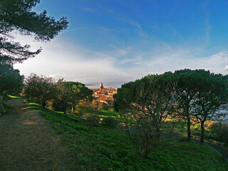 View from the park towards the city of Saint Tropez