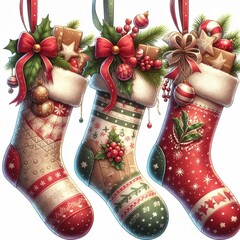 christmas socks isolated on white background