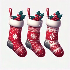 christmas socks isolated on white background