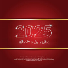 Premium vector design for happy new year greetings and celebrations. happy new year shining text with light. luxury design for banner, poster, social media or advertisement