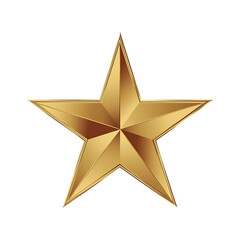 Fototapeta premium gold star isolated on png with transparent background Generative Ai