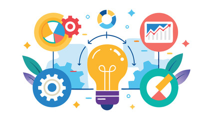 business meeting concept. Project management basics landing page template flat design. Business people teamwork, group of male managers are working on a business plan,