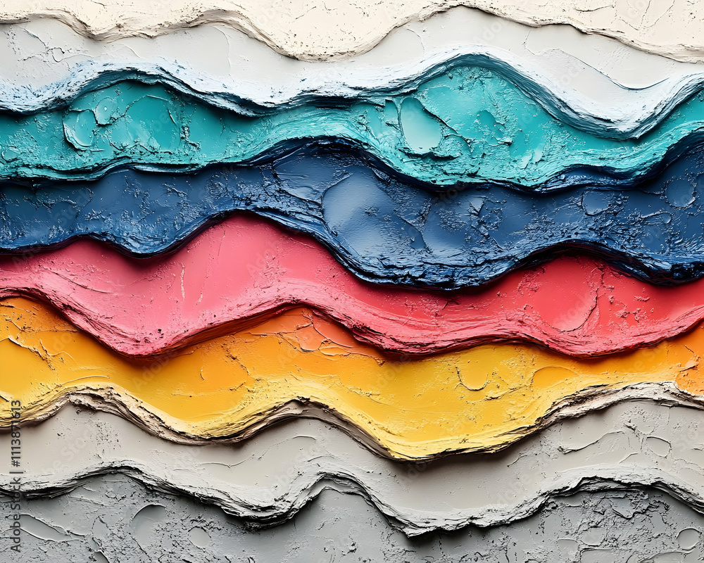 Poster abstract colorful wavy layers texture background.