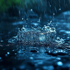 water droplets falling in rain 