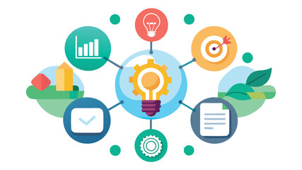 business meeting concept. Project management basics landing page template flat design. Business people teamwork, group of male managers are working on a business plan,