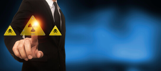 Yellow warning sign with hazard symbol, highlighting caution and risk alerts to ensure safety and...