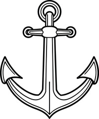 anchor emblem, black isolated silhouette