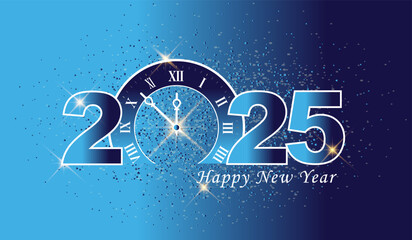 2025 Happy New Year Design Template, Modern professional Happy New Year 2025 vector illustration. new year blue template 2025.