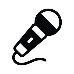 Audio recording, communication, icon of microphone in modern style