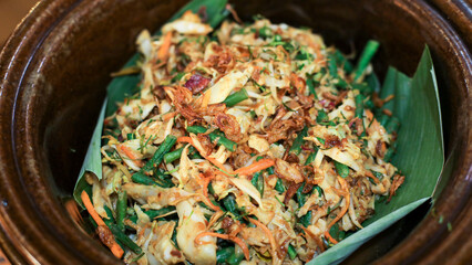 plencing vegetables, traditional Indonesian food