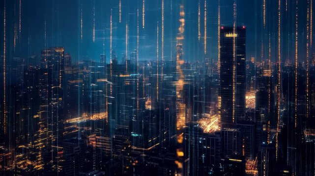 Lightscape, digital building, future street modern futuristic night city 