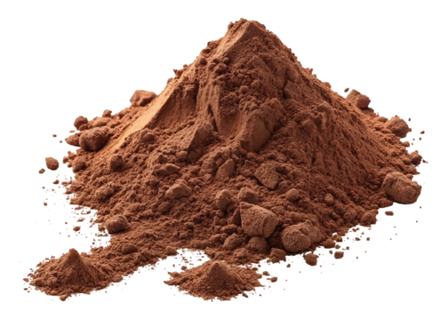 Picture of Pile cocoa powder isolated on white and transparent background