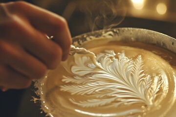 Creating intricate latte art for a coffee lover. Generative AI