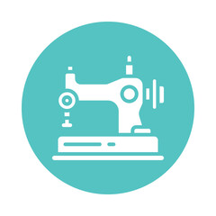 Sewing machine  Vector Glyph Cricle Icon.Eps file 10