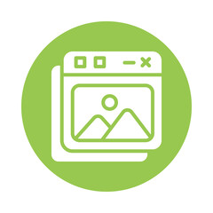 Website Painting  Vector Glyph Cricle Icon.Eps file 10