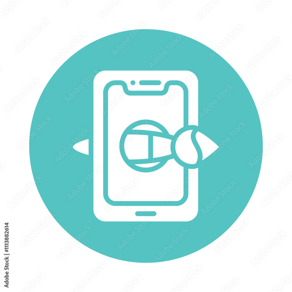 Aufkleber ux ui design vector glyph cricle icon.eps file 10
