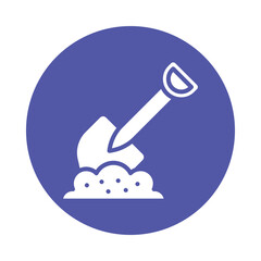Fototapeta premium Shovel Vector Glyph Cricle Icon.Eps file 10