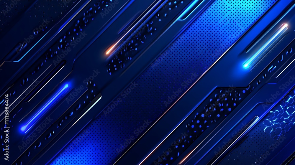 Aufkleber abstract blue technology background with lines and dots for digital and futuristic design projects