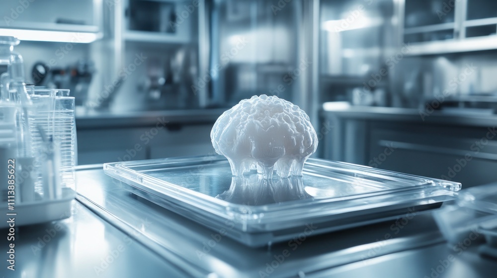 Aufkleber 3d printed brain model in a laboratory setting