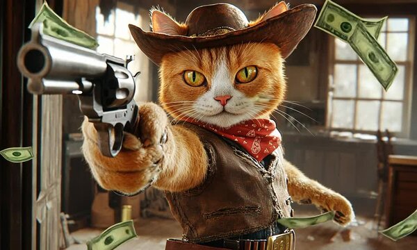 Bank heist - Cat Cowboy