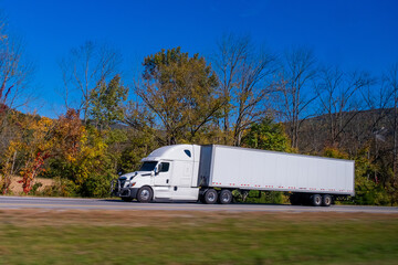 Semi Trucks on road, USA. Trucking