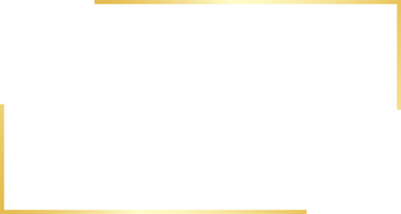 Gold frame border luxury element transparent blank space isolated PNG illustration
