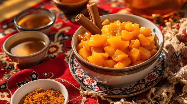 Sabzi Murabba Spiced Carrot Preserve with Honey and Cinnamon (Kazakhstan Cuisine)