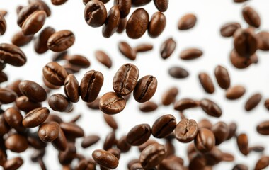 Obraz premium Dynamic Coffee Beans in Motion