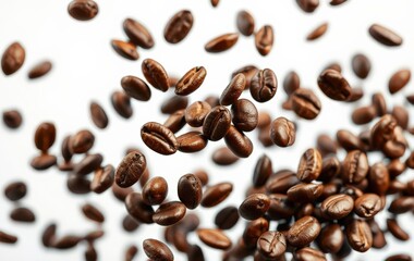 Obraz premium Dynamic Explosion of Coffee Beans