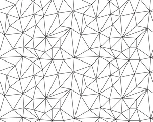 Seamless pattern from grid of triangles.  Geometric  black lines for wallpapers and textile.