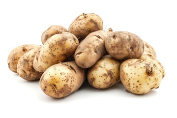 Fototapeta premium Close up of potatoes on white background.