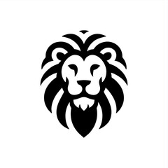 simple lion silhouette vector logo design