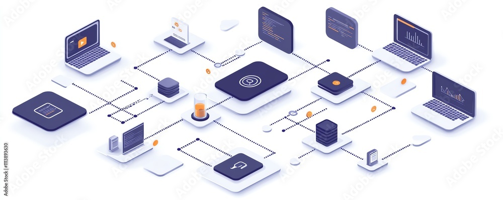 Poster Cloud computing concept with API management