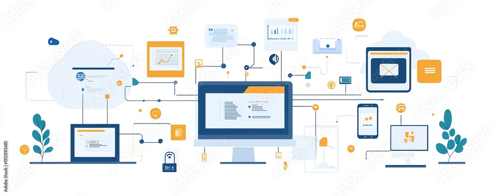 Poster Cloud computing concept with API management