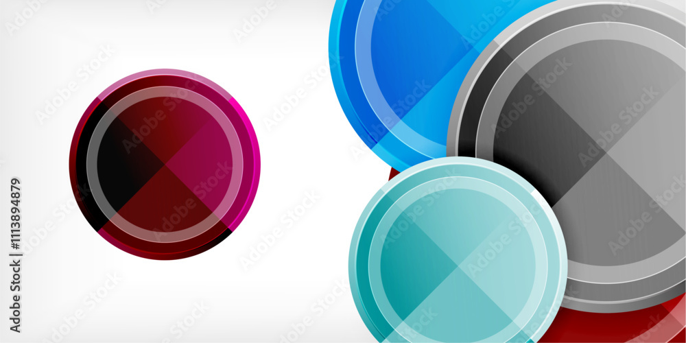 Aufkleber minimal geometric abstract background. circle triangle design