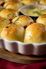 Festive bread wreath with cheese