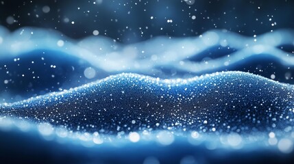 Abstract Snow Waves on Dark Background. Generative AI