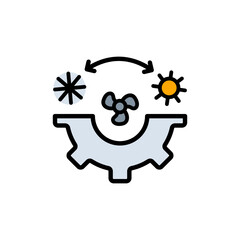 HVAC logo is heating, ventilation and air conditioning company or business. Hvac system color icon. Simple concept for your logo web mobile app UI design.