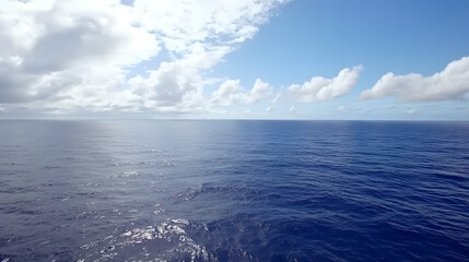 Fototapeta premium Ocean serenity tranquil seascape open water nature bright sky aerial view