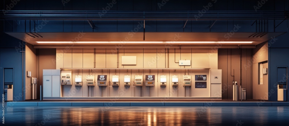 Aufkleber a modern control room with multiple screens and equipment for monitoring and operations.